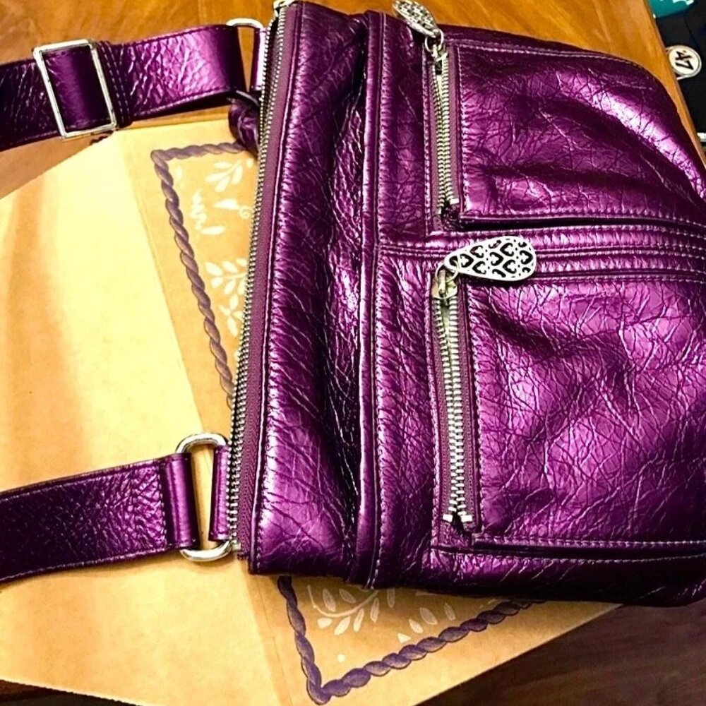 Brighton Metallic Plum Crossbody Bag